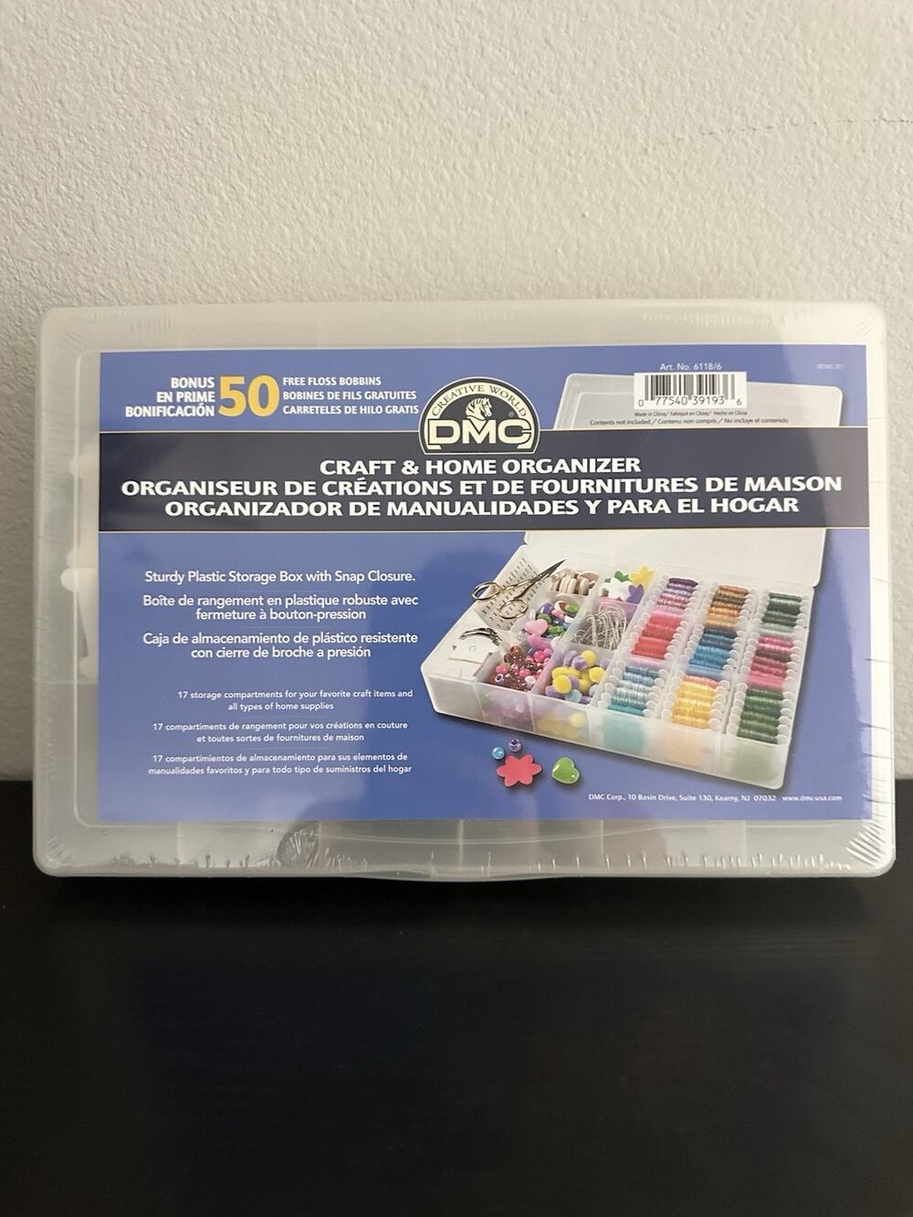 DMC Storage Box for Floss/Embroidery Thread Bobbins+ 50 Free Bobbins - NEW